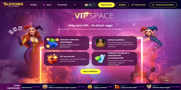 Slotoro Casino VIP program na mobilnem telefonu